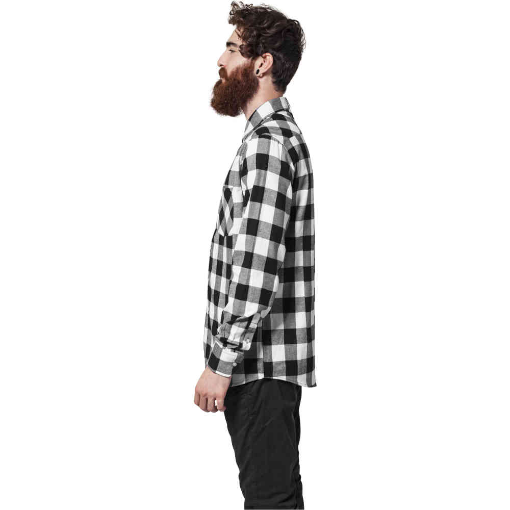 Urban Classics - Checked Flanell Overhemd - Zwart/Wit